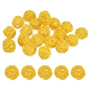 Unique Bargains Wicker Rattan Decorative DIY Crafts Balls 1.6 Inch 20 Pcs - 1 of 4