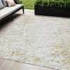 Gold And Ivory Abstract Washable Indoor Outdoor Area Rug - 2 of 4