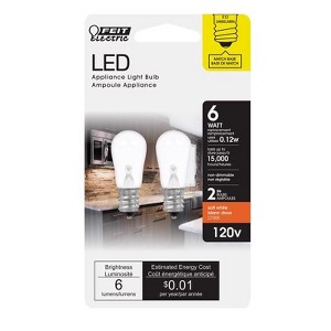 Feit Electric S6 E12 (Candelabra) LED Bulb Soft White 6 Watt Equivalence 2 pk - 1 of 1