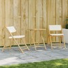 vidaXL Bistro Set Cream White Bamboo, Fabric, Foam, Cotton Fiber Medium - Cream White 21.7" x 21.7" x 29.5" - 2 of 4