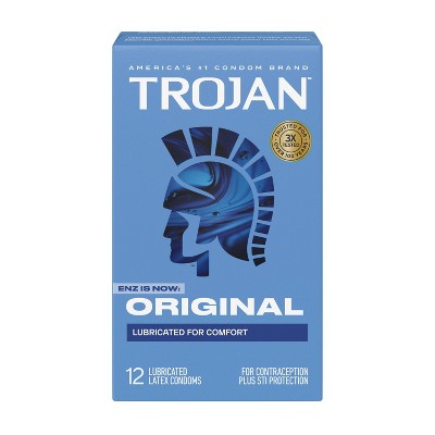 Trojan ENZ Armor Spermicidal Lubricated Latex Condoms - 12ct