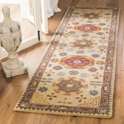 Elegant Heritage Hand-Tufted Wool Runner Rug in Blue