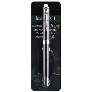Dicksons W-540 Shall Renew Their Strength Black and Silver Tone 6 Inch Pen Faith Inspiring Pen and Book card Set - 1 of 2