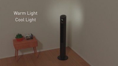 Holmes 42" Black Digital Oscillating Tower Fan with RGB Accent Light