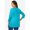 Woman Within Plus Size Perfect Three-Quarter Sleeve V-Neck Tee - 3 of 4