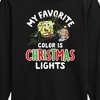 Boys' - SpongeBob SquarePants - My Favorite Color Is Christmas Lights Long Sleeve Graphic T-Shirt - 2 of 4