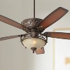 60" Casa Vieja Vintage Indoor Ceiling Fan with Light LED Bronze Teak Shaded Blades Scavo Glass Living Room Kitchen Bedroom Family Dining - 2 of 4
