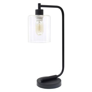 Simple Designs 4pk Bronson Antique Style Industrial Iron Lantern Desk Lamp Black - 1 of 4