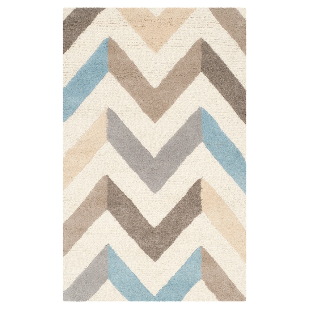 2'x3' Herringbone Accent Rug Ivory/Gray - Safavieh