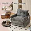 360° Swivel Barrel Chair, Chenille Upholstered Accent Lounge Chair with Thick Cushion and Armrests, Single Sofa for Bedroom or Living Room - Koiai - 3 of 4