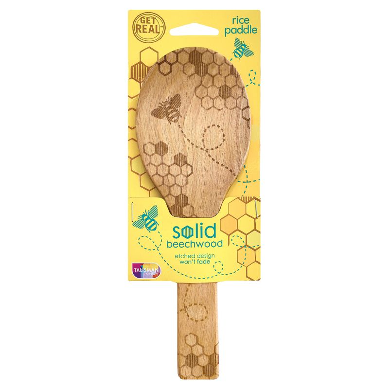 Talisman Designs Laser Etched Beechwood Rice Paddle, Honey Bee Collection, 2 of 3