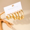 Anna-Kaci Women's 3 Pairs Chunky Hoop Earrings Set - 2 of 3