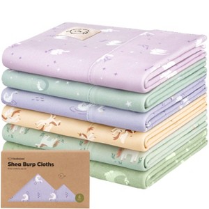 6pk Shea Baby Burp Cloths for Baby Boys and Girls, Organic Burping Cloths for Babies, Newborn - 1 of 4