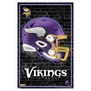 Trends International NFL Minnesota Vikings - Neon Helmet 23 Framed Wall Poster Prints - 1 of 4