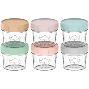 6pk Prep Baby Food Storage Containers, 4 oz Leak-Proof, BPA Free Glass Baby Food Jars for Feeding - 1 of 4