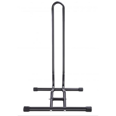 Black Tubular Steel Freestanding Bicycle Parking Stand with Anti-Slip Caps