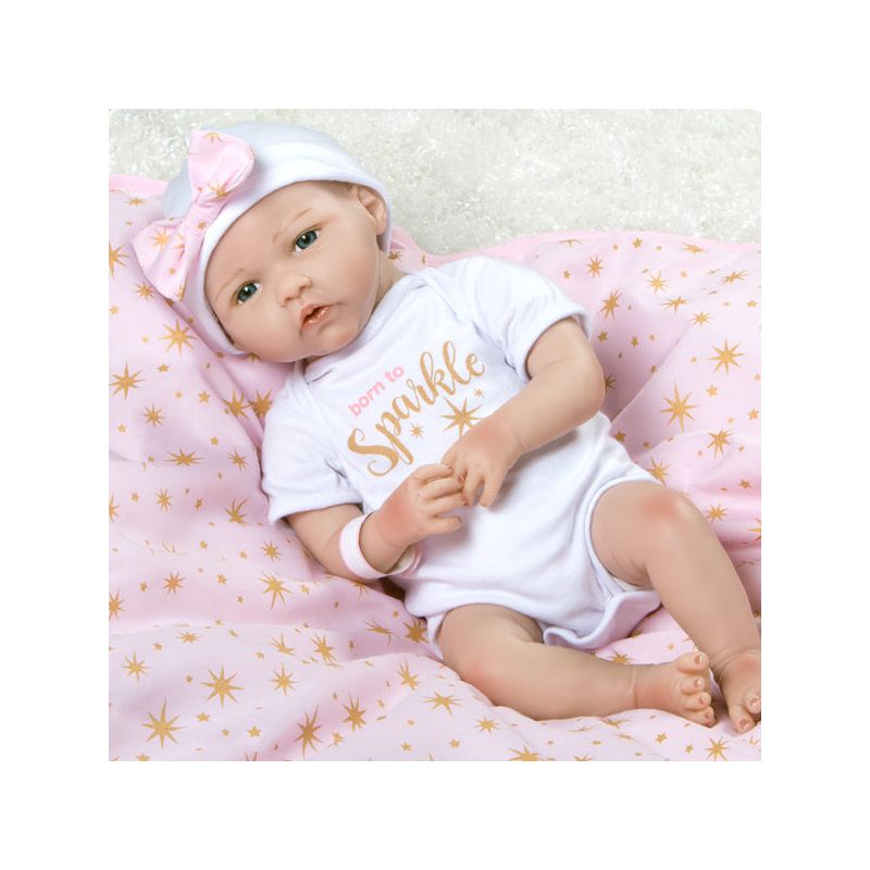 Paradise Galleries Reborn Baby Doll in Silicone-like Vinyl, 19 inch Newborn Girl Baby Bundles: Born To Sparkle, 7-Piece Ensemble, 4 of 12