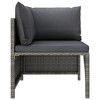 vidaXL 2-Seater Outdoor Garden Sofa with Cushions, Gray Poly Rattan Patio Set with Removable and Washable Polyester Covers - 4 of 4