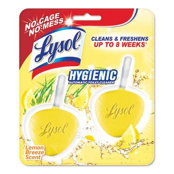 LYSOL Brand Hygienic Automatic Toilet Bowl Cleaner, Lemon Breeze, 2/Pack
