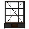 CAVINAS Bookcases for Living Room 4 Tier Rustic Wood Metal Freestanding Open Book Shelf Corner Bookcase with Drawers - 2 of 4