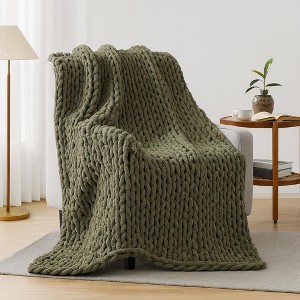 Peace Nest Handmade Chunky Knit Chenille Yarn Throw Blanket 50"x60" - 1 of 4