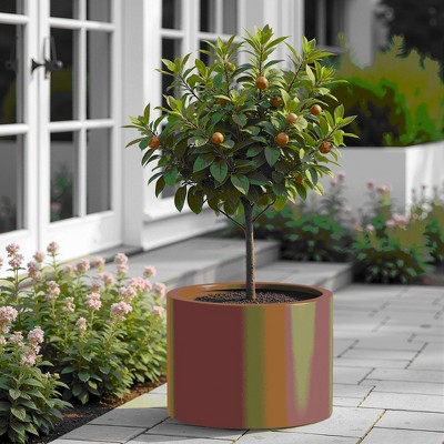 Wooakway Outdoor/Indoor/Decor/Garden Large Tall Metal Planter Pots Planter Boxes Cachepots Nursery Pots