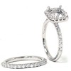Pompeii3 3/4ct Pave Halo Diamond Ring Set 14K White Gold - 3 of 4