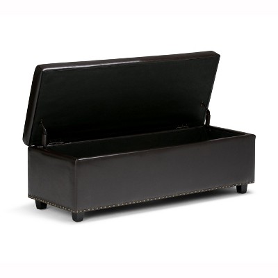 NicBex Linen Storage Ottoman Bench,Storage Ottoman with Tufted Diamond Detail and Nailhead Trim,Storage Bench for Living Room,Bedroom