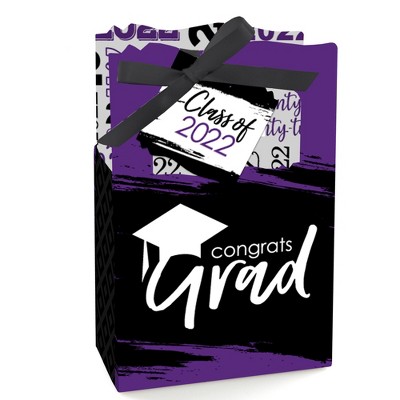 Big Dot of Happiness Purple Grad - Best is Yet to Come - Purple 2022 Graduation Party Favor Boxes - Set of 12
