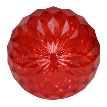 Northlight 6" LED Lighted Red Crystal Sphere Outdoor Christmas Decoration