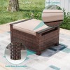 Sonkuki 2-Piece Ottomans with Solution-Dyed Fabric Cushion, All-Weather Wicker Ottomans, Ideal for Patio - 4 of 4