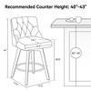 Dyonery Swivel Fabric Bar Stools, 26.8" Counter Height & 30" Bar Height, Tufted Upholstered Farmhouse Kitchen Island Chairs - 2 of 4