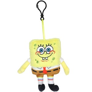 Nickelodeon Spongebob Squarepants Sea Sponge Plush Character Dangle Clip-On Hook Keychain Multicolored - 1 of 4
