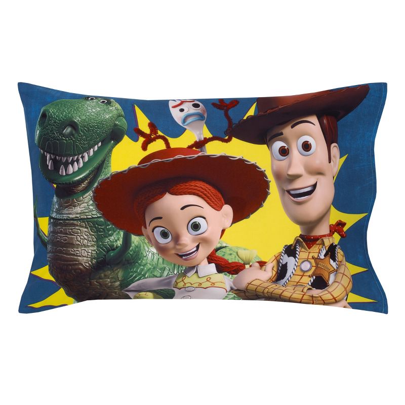 Disney Toy Story Taking Action Blue, Green and Yellow 4 Piece Toddler Bed Set, 5 of 7