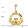 Black Bow Jewelry 14k Yellow Gold Claddagh Pendant, 20mm - 4 of 4