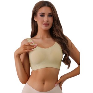 Allegra K Women's Soft Breathable U Back Push-up Full Coverage Bras without Underwire - 1 of 4