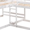 Whisen Wood Full and Twin Size L-Shaped Bunk Bed with Slide and Short Ladder - 4 of 4