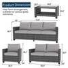Outdoor Patio Furniture Set, PE Wicker Sectional Sofa Set with Cushions and Coffee Table, All-Weather Patio Conversation Set - 3 of 4