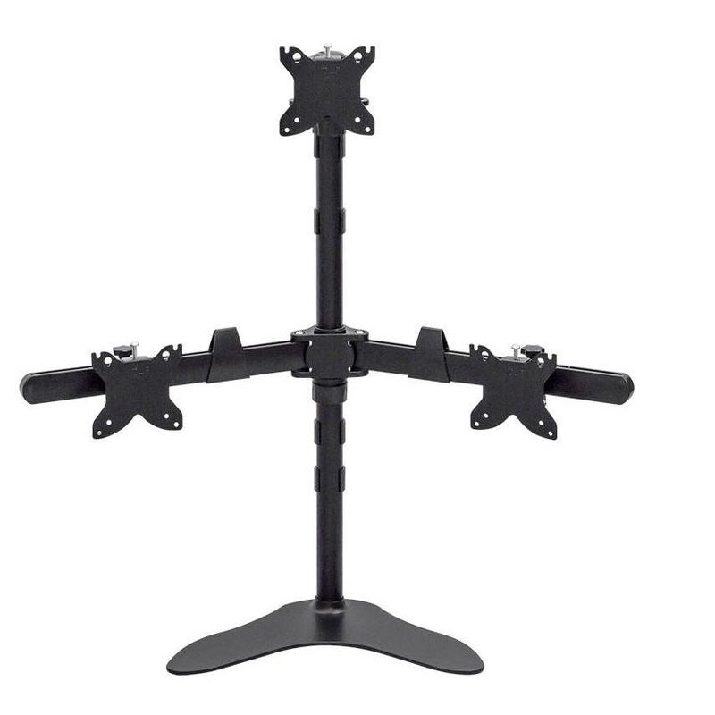 Monoprice Triple Monitor Pyramid Free Standing Desk Mount For 15-30in Monitors | Rotate 360°, Swivel ±60°, Tilt ±12°, 1 of 6