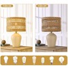 Maxax Boho Style Ceramic Rattan Table Lamp For Living Room/Bedroom/Entryway Console/Decorative Supplements With Rattan Accent - 3 of 4