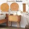 KWPZQEB Modern Nightstands, Rattan Bed Side Table with Rotating Hidden Compartment & Wood Legs for Bedroom, Living Room - 4 of 4