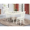 HomeStock 3-Pc Linen White Finish Rectangular Solid Wood Top With Dropleaf Dining Table Set - 2 of 4