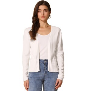 INSPIRE CHIC Women's Open Front Long Sleeve Lightweight Spring Knit Sweater Cardigan - 1 of 4