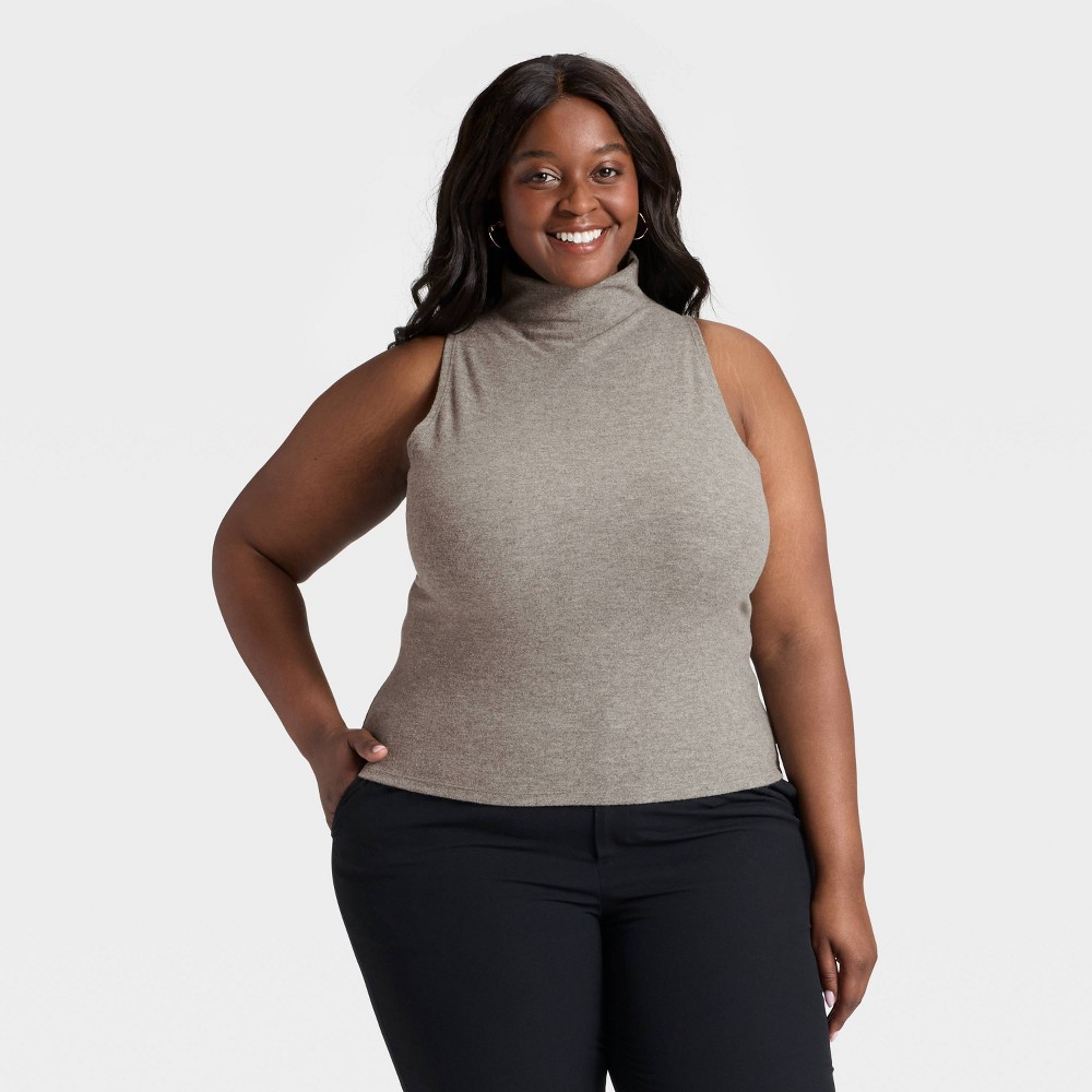 Women's Ribbed Tank Top - A New Day™ Gray XXL