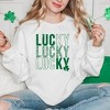 Simply Sage Market Women's Graphic Sweatshirt Lucky Stacked Distressed - 2 of 3