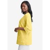 Jessica London Women's Plus Size Linen V-Neck Embroidered Tunic - 4 of 4