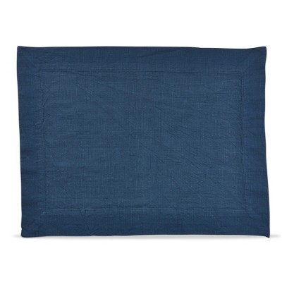 tagltd Threads Blue Cotton Placemat, 19"L x 14.5"W, 2" Hem