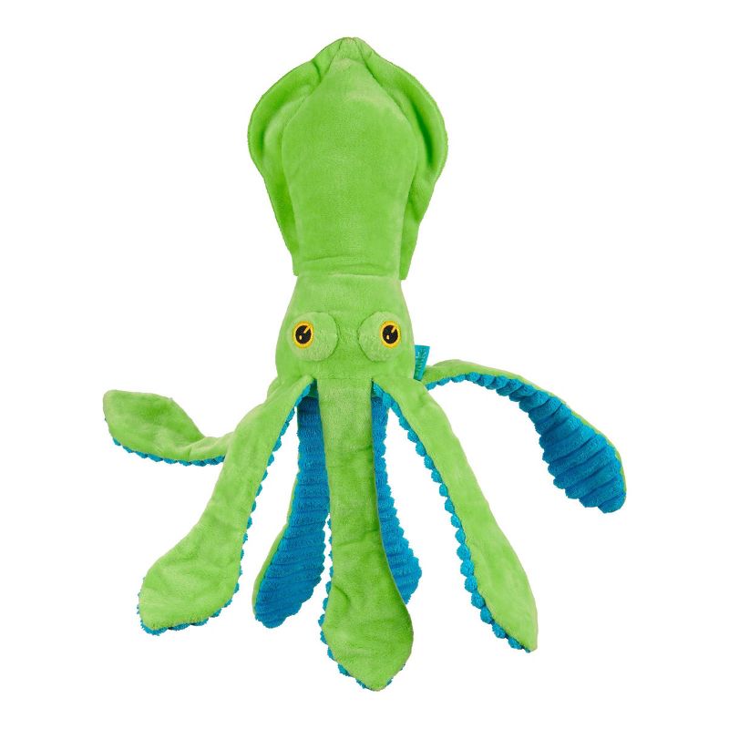 BARK Billy The Squid Dog Toy - Green, 1 of 15