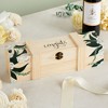 Juvale Wooden Wine Box Hinged with Clasp - Single Bottle Storage Gift Case for Party, Housewarming, Wedding (13.82x3.98x3.94") - 2 of 4