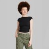 Women's Cap Sleeve Ruched Side Seam T-Shirt - Wild Fable™ - 2 of 3